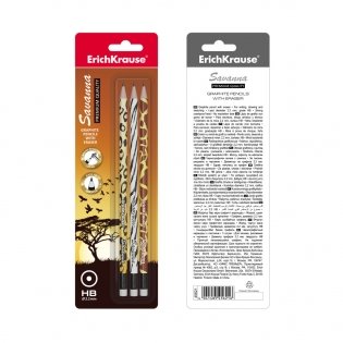 Карандаш чернографитный, круглый с ластиком "Savanna", HB фото книги 4