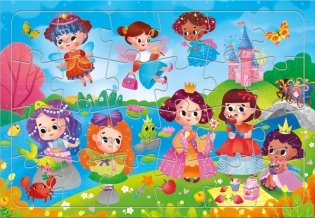 Пазл листовой на подложке "Сказочные феи", 24 детали фото книги