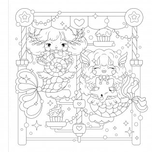 Manga Sparkle: Mermaid City. A Shimmery Manga & Anime Style Coloring Book фото книги 4