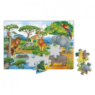 Пазл листовой на подложке "В Африке", 24 детали фото книги 2