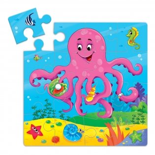 Животные. Осьминог. Пазл (16 деталей) фото книги 2