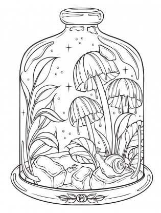 Creative Haven the Art of Mushrooms Coloring Book фото книги 3