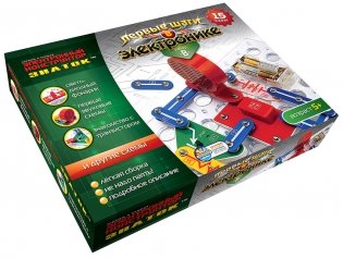 Конструктор электронный ЗНАТОК "Первые шаги в электронике. Набор В" (15 схем) фото книги