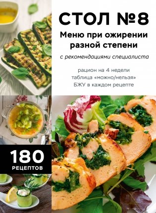 Стол №8. Меню при ожирении разной степени фото книги