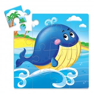 Животные. Кит. Пазл (16 деталей) фото книги 2