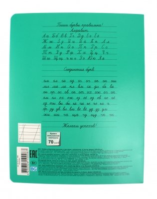 Тетрадь школьная "Отличная. Зеленая", А5, косая линия, 12 листов фото книги 2