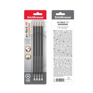 Набор из 4-х чернографитных карандашей с ластиком "Jet Black 101", HB фото книги 2