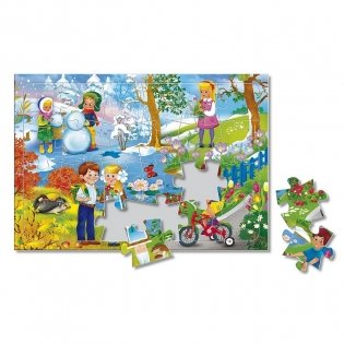 Времена года. Пазл листовой на подложке 24 детали фото книги 2