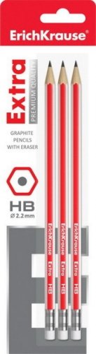 Карандаш чернографитный, шестигранный с ластиком "Extra HB", 2,2 мм фото книги