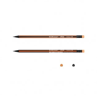 Карандаш чернографитный, трехгранный с ластиком "Vivo", HB, 4 штуки фото книги 2