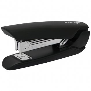 Степлер №24/6, 26/6 Berlingo Hyper до 25л., пластиковый корпус, черный фото книги
