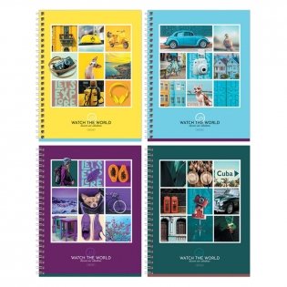 Тетрадь 48л., А5, линия на гребне BG "Watch the world", глянцевая ламинация фото книги