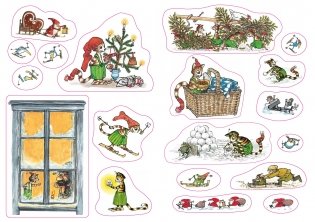 Петсон и Финдус. Рождественские головоломки и наклейки фото книги 6