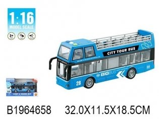 Экскурсионный двухэтажный автобус "Городской тур - 1", инерционный, 32 см фото книги