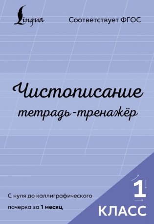 Чистописание: с нуля до каллиграфического почерка за 1 месяц. Тетрадь-тренажёр. 1 класс фото книги