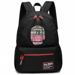 Рюкзак школьный с принтом "Юноша с граффити №78", цвет черный (арт. SE-8248) фото книги