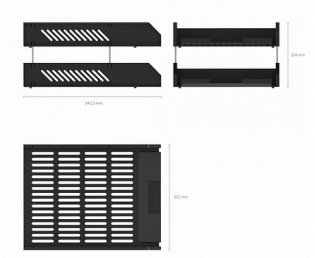 Набор из 2-х сетчатых лотков черные, для бумаг на металлических стержнях фото книги 2
