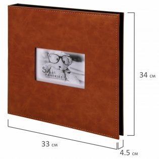 Фотоальбом "Premium Brown", 20 магнитных листов 30х32 см, под кожу, цвет обложки коричневый фото книги 9
