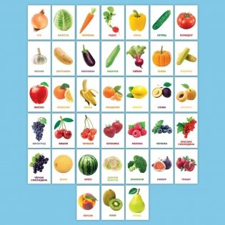 Развивающие карточки. Овощи, фрукты и ягоды фото книги 2