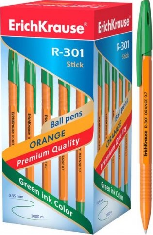 Ручка шариковая "R-301 Orange Stick", зеленая фото книги