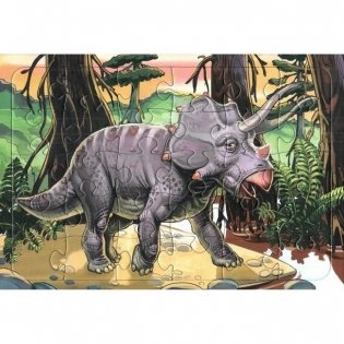 Пазл 30 элементов Динозавр ТРИЦЕРАТОПС фото книги