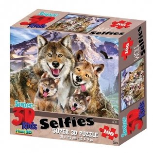 Стерео пазл PRIME 3D "Волки селфи" фото книги