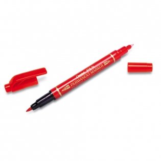 Маркер двусторонний "Pen Twin Tip New", красный фото книги