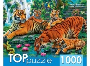 Пазлы "Toppuzzle. Семейство тигров", 1000 элементов фото книги