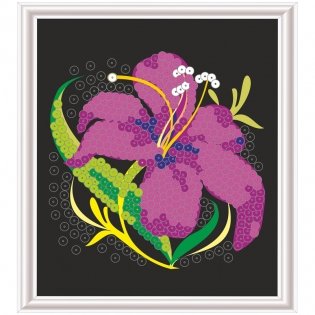 Аппликация-картина из пайеток Lori "Сиреневая лилия", 20*20см, от 4-х лет фото книги 2