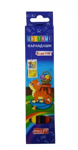 Карандаши цветные "Игривый котенок", 6 цветов фото книги