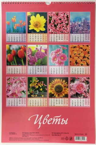 Цветы. Календарь настенный с ригелем на 2021 год фото книги 3
