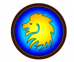 Круглый щит детский "Голова льва" из дерева фото книги 2