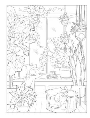 Creative Haven Gorgeous Gardens Coloring Book фото книги 10
