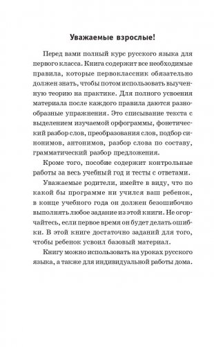 Полный курс русского языка. 1 класс фото книги 3