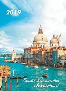 Карманный календарь на 2019 год "Пусть все мечты сбываются!", с подставкой фото книги
