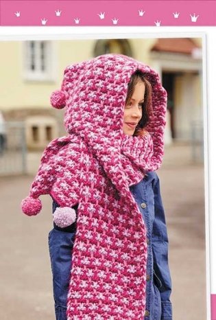 Стильные шарфы-скуди для детей. Тренд - капюшон - шарф! Вяжем спицами. Руководство фото книги 2