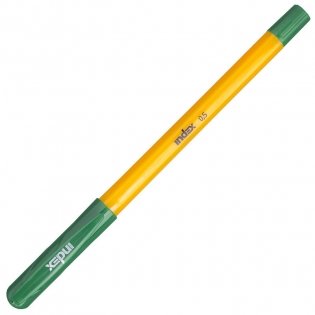 Ручка шариковая, пластиковый желтый корпус, 0,5 мм, зеленая фото книги 2