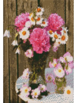 Алмазная мозаика квадратная 22x32 (класс.)с подр.,полн.зап.(25 цв.) Цветы в прозрачной вазе фото книги 2
