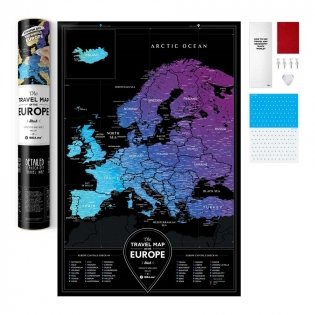 Карта "Travel Map Black Europe" фото книги