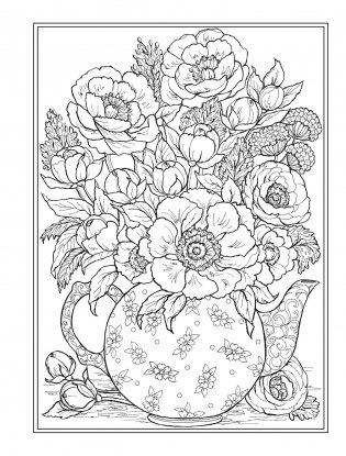 Creative Haven Afternoon Tea Coloring Book фото книги 3