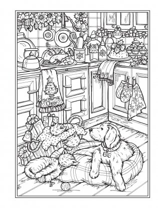 Creative Haven Home for the Holidays Coloring Book фото книги 4