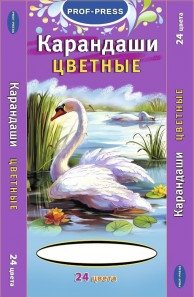 Карандаши цветные "Лебедь", 24 цвета фото книги