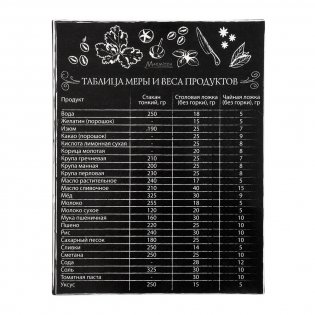 Магнит-шпаргалка "Таблица меры и веса продуктов", 11x8,5 см фото книги 2