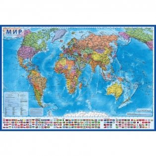 Политическая карта "Мир" 1:55 М, 59х40 см (капсульная ламинация) фото книги