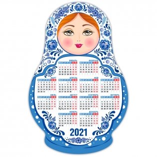 Календарь-магнит 2021. "Гжель" фото книги