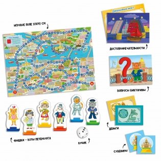 Игра настольная с викториной "Пешком по Петербургу" фото книги 2