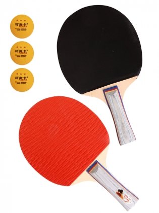 Набор для игры в настольный теннис (2 ракетки, 3 шарика), арт. 917-13 фото книги