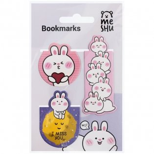 Закладки магнитные для книг, 3 шт., MESHU "Bubble bunny" фото книги 2