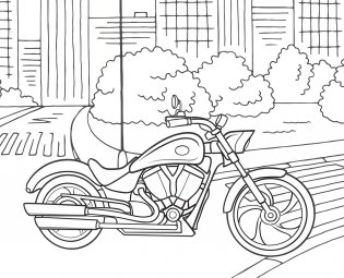 Лучшие раскраски для мальчиков. Мотоциклы фото книги 5