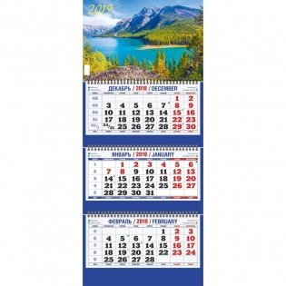 Календарь настенный на 2019 год "Горное озеро", 310х685 мм фото книги